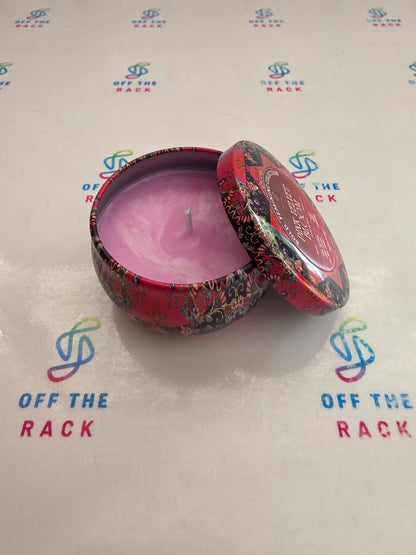 Pink Velvet Bloom Mandala Tin Candle