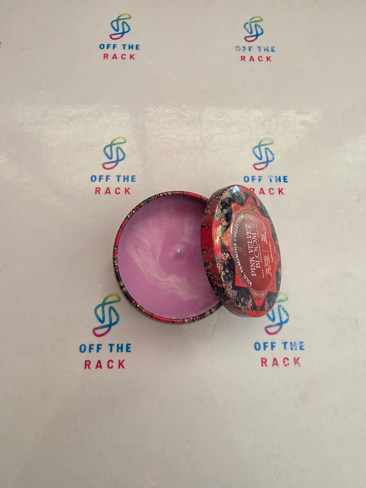 Pink Velvet Bloom Mandala Tin Candle