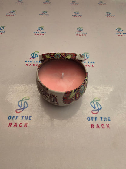 Strawberry Garden Picnic Mandala Tin Candle
