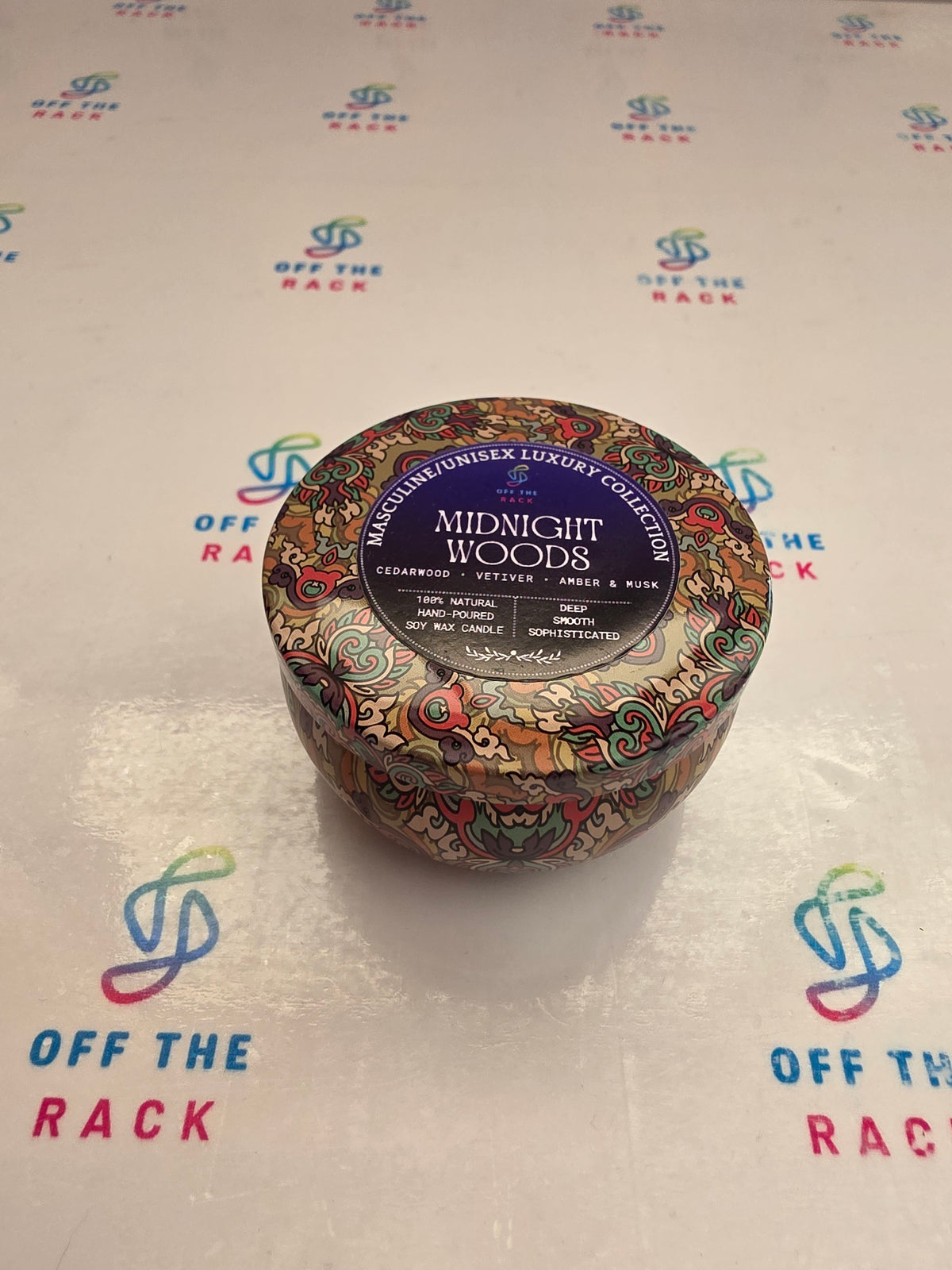 Midnight Woods Mandala Tin Candle