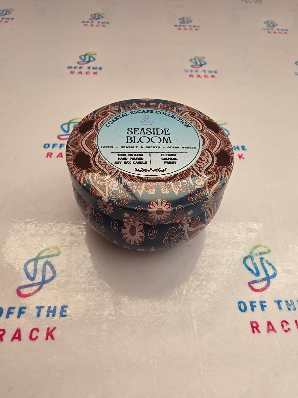 Seaside Bloom Mandala Tin Candle