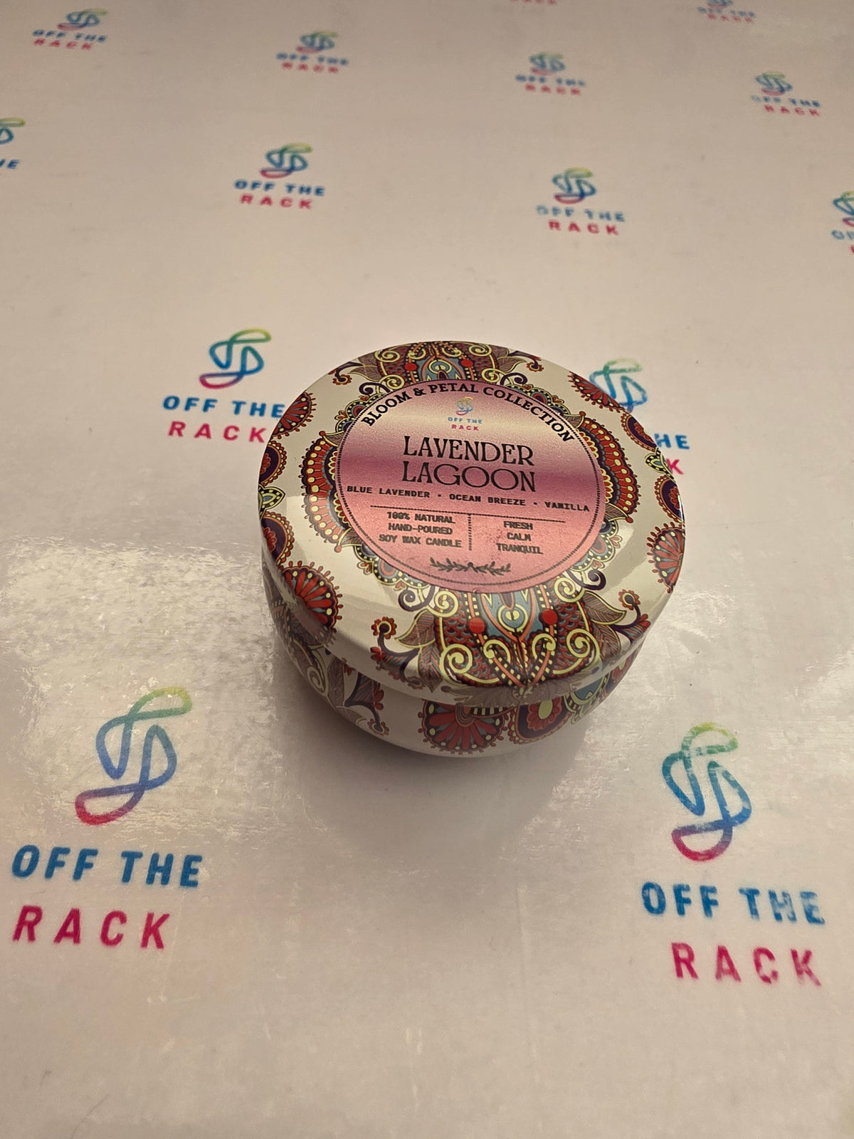 Lavender Lagoon Mandala Tin Candle