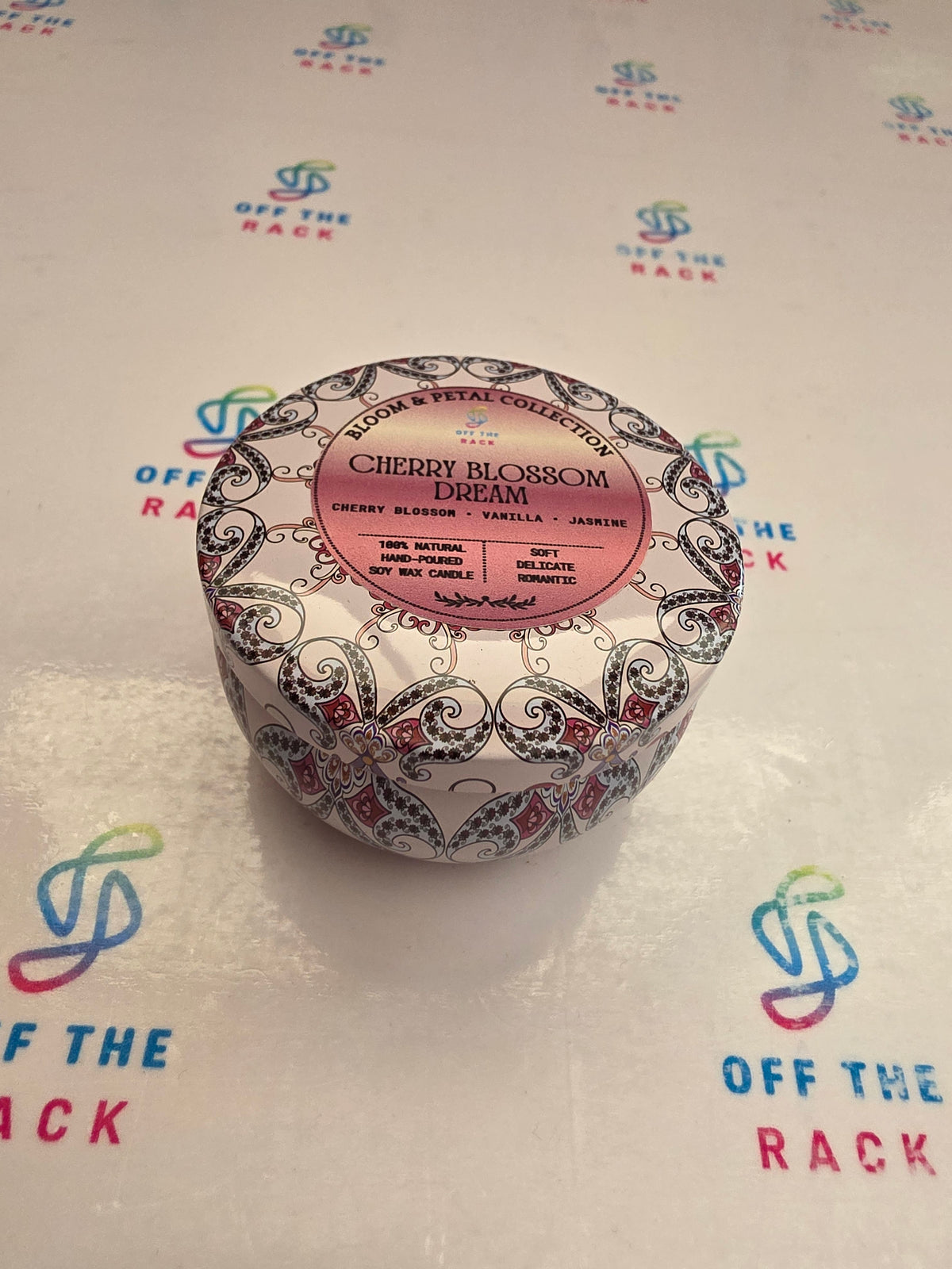 Cherry Blossom Dream Mandala Tin Candle