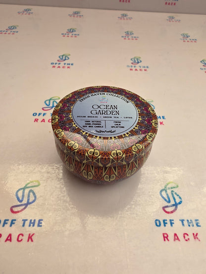 Ocean Garden Mandala Tin Candle