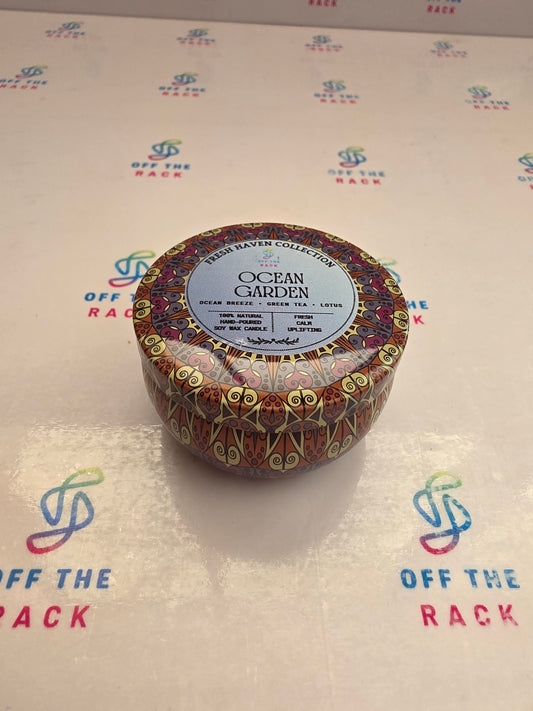 Ocean Garden Mandala Tin Candle