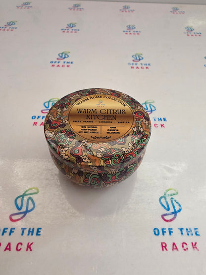Warm Citrus Kitchen Mandala Tin Candle