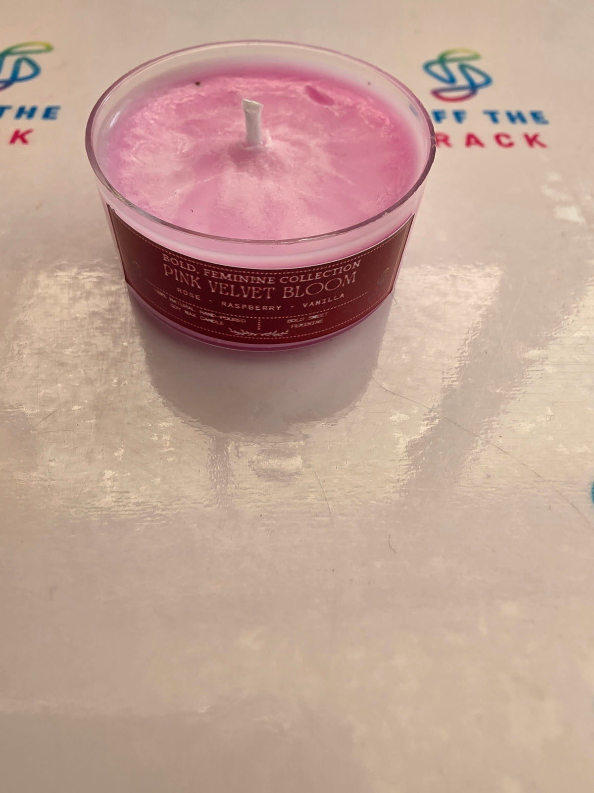Pink Velvet Bloom Tealight Candle