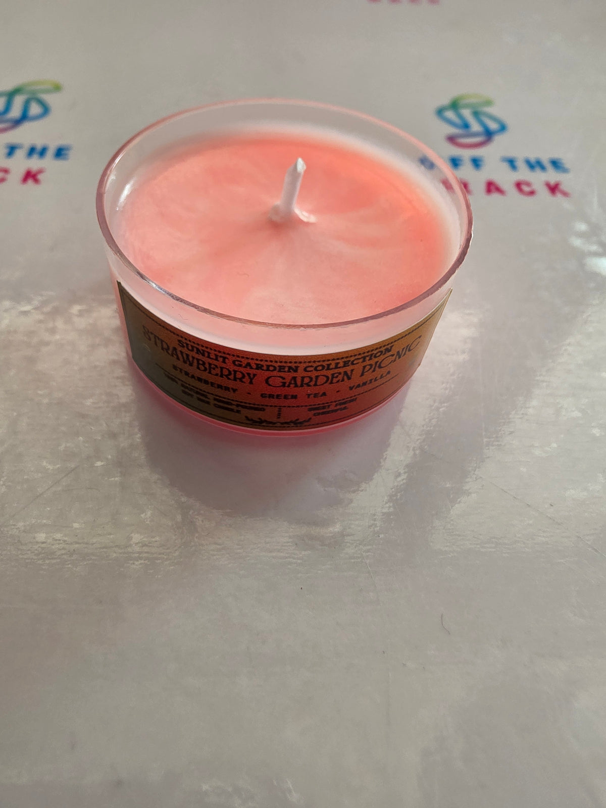 Strawberry Garden Picnic Tealight Candle