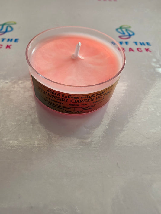 Strawberry Garden Picnic Tealight Candle