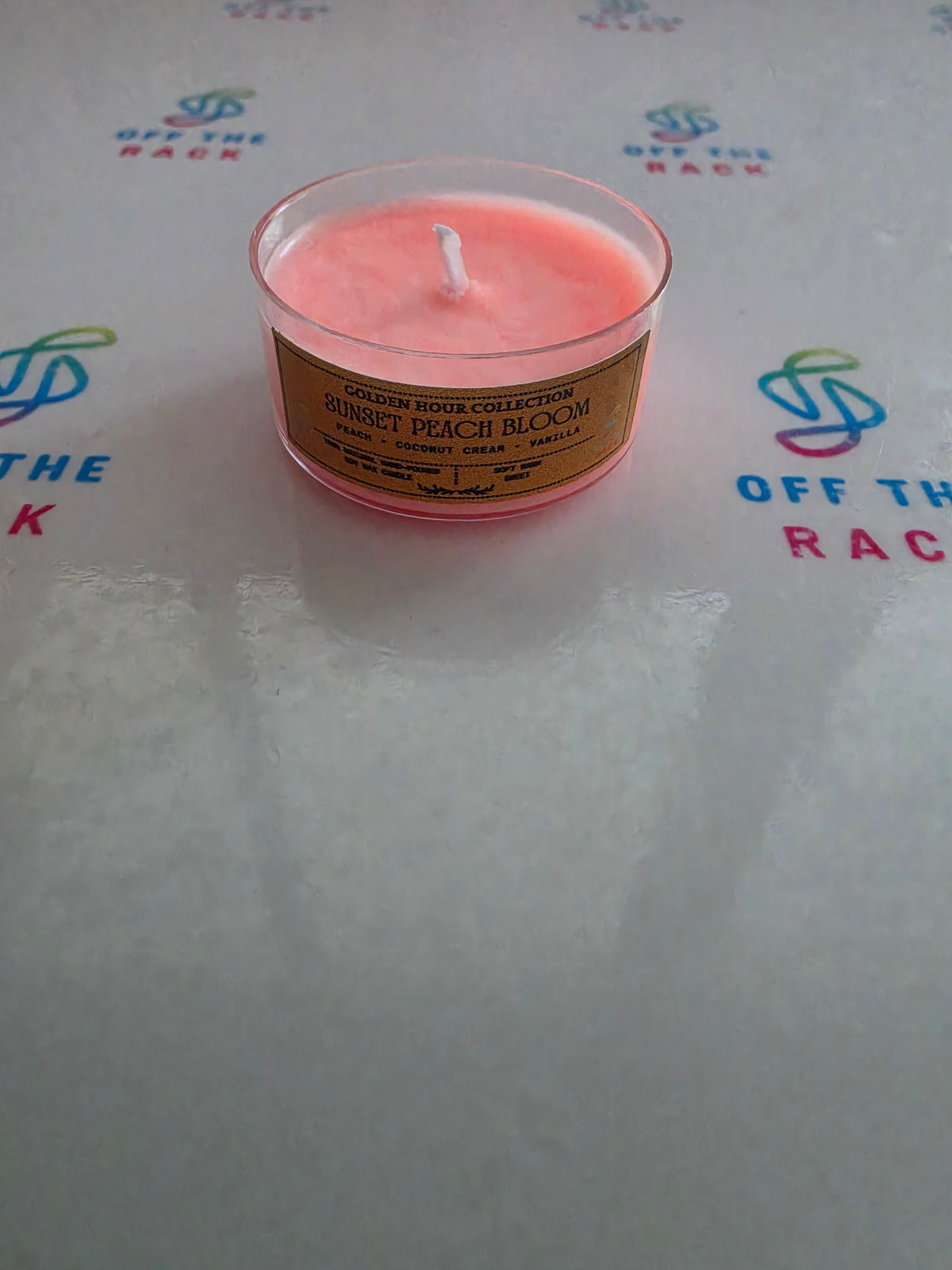Sunset Peach Bloom Tealight Candle