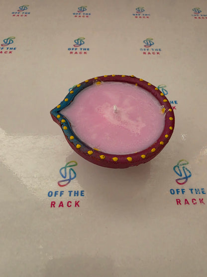 Gulab Diya Painted Diya Candle