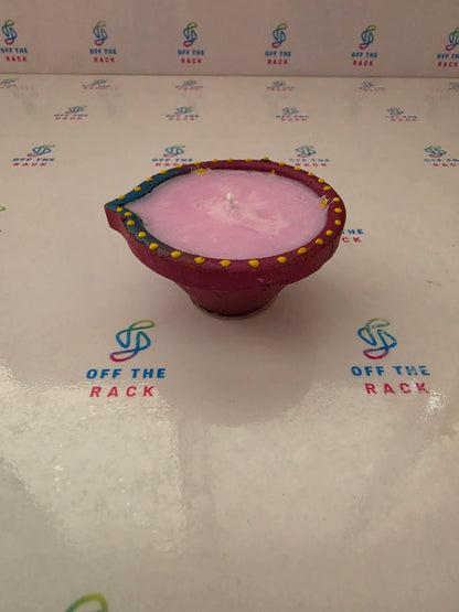 Gulab Diya Painted Diya Candle