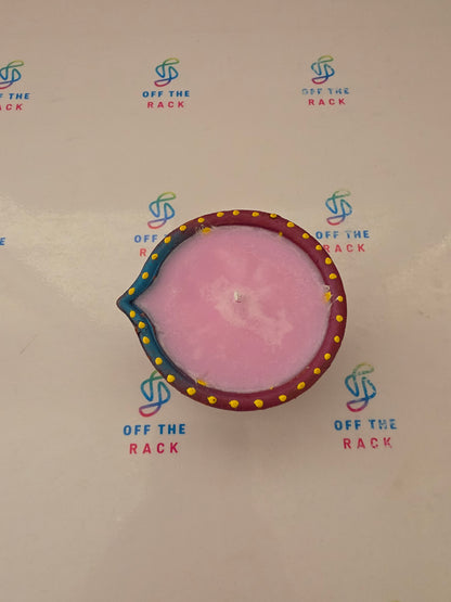Gulab Diya Painted Diya Candle