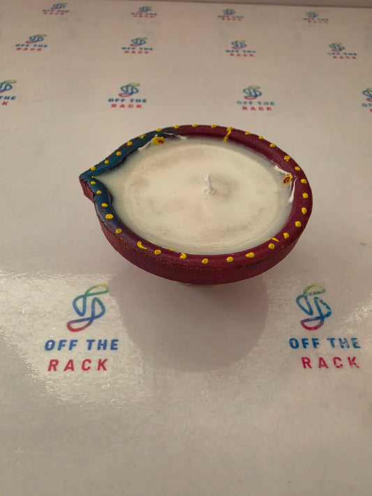 Diwali Chai Painted Diya Candle