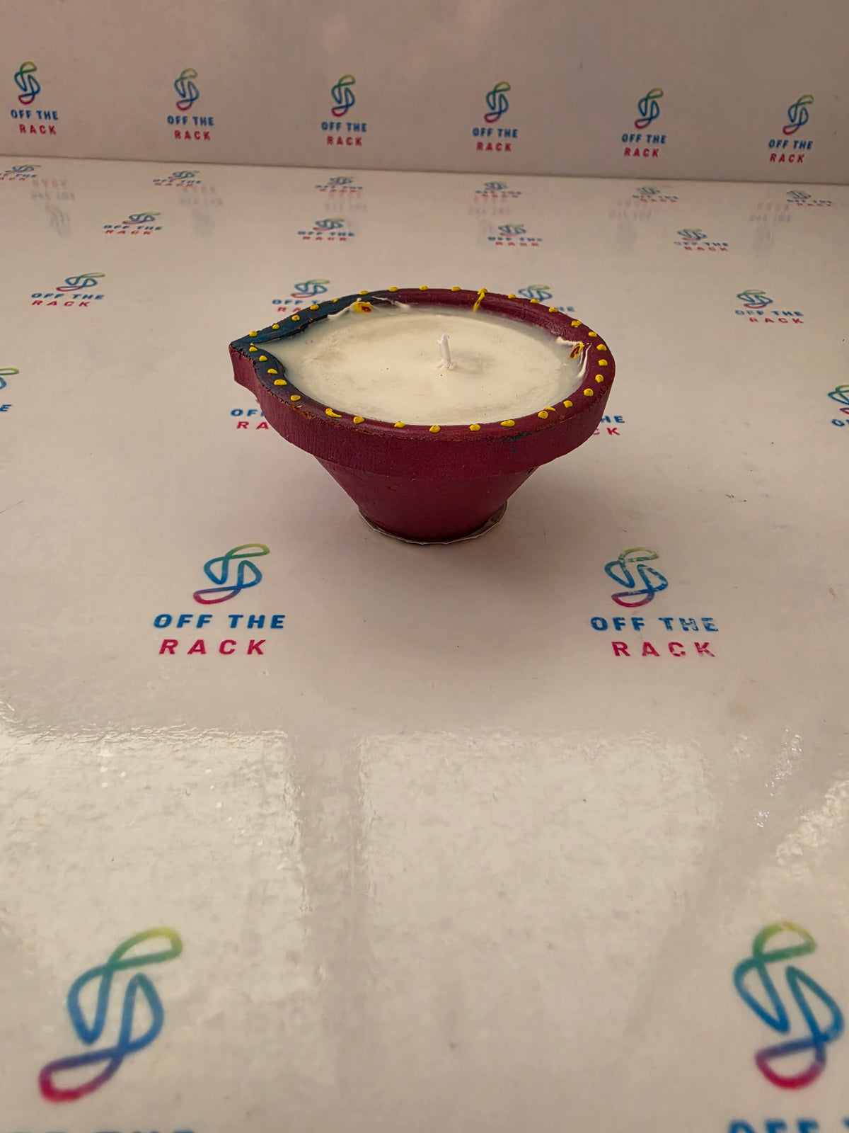 Diwali Chai Painted Diya Candle