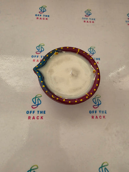 Diwali Chai Painted Diya Candle