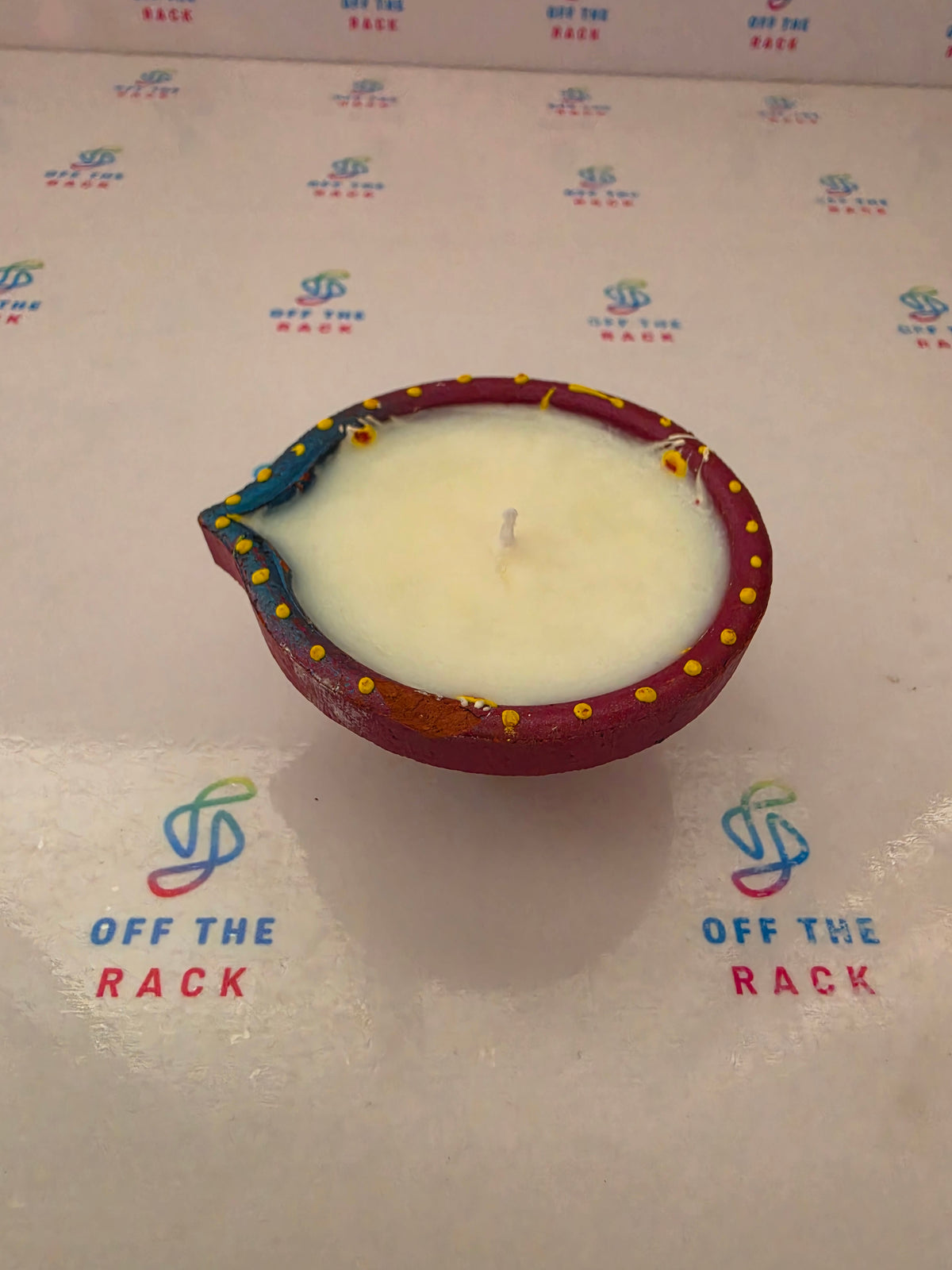 Mogra Chandni Painted Diya Candle