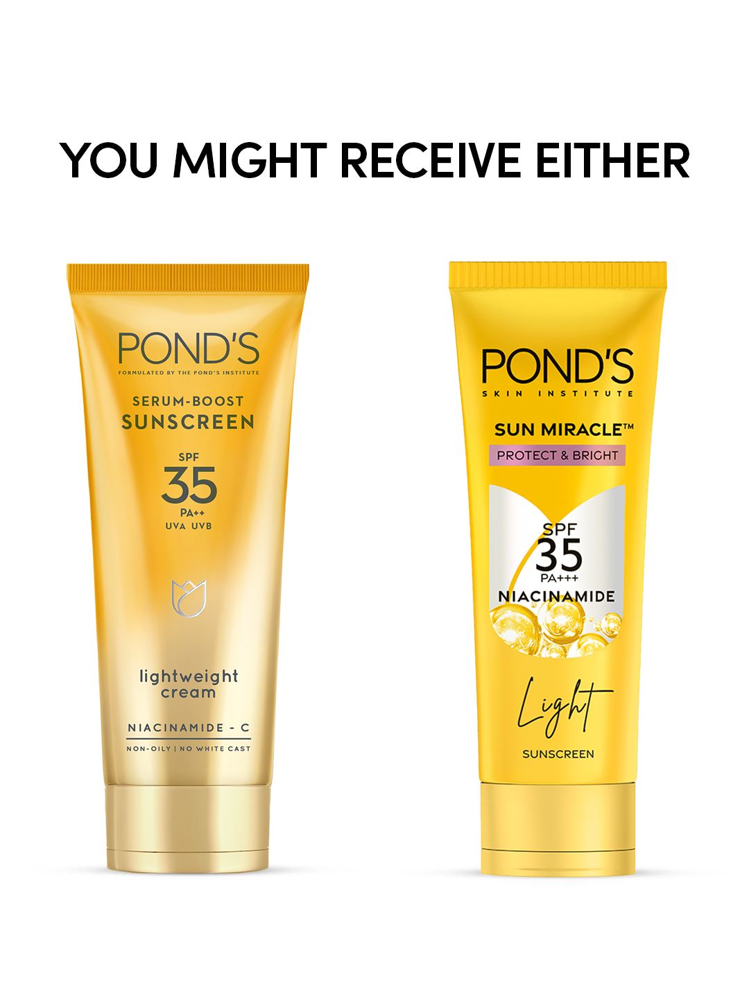 Ponds Sun Miracle SPF 35 PA+++ Protect & Bright Light Sunscreen with Niacinamide