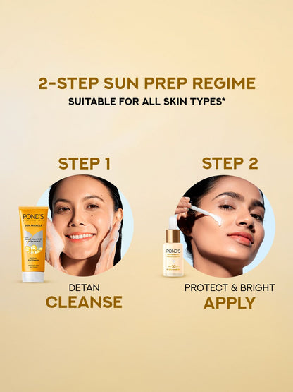 Ponds SPF 50 PA+++ UVA UVB Protect & Brighten Serum Sunscreen with Niacinamide C