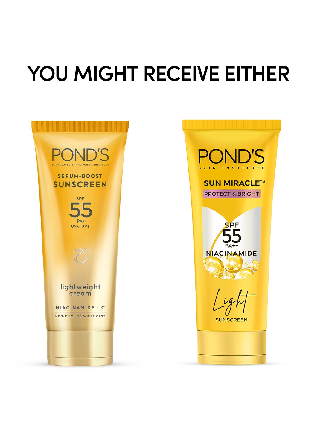 Ponds SPF 55 PA++ UVA UVB Serum Boost Sunscreen with Niacinamide C