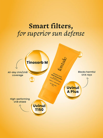 FoxTale SPF 50 Glow Sunscreen with PA++++, Vitamin C & Niacinamide