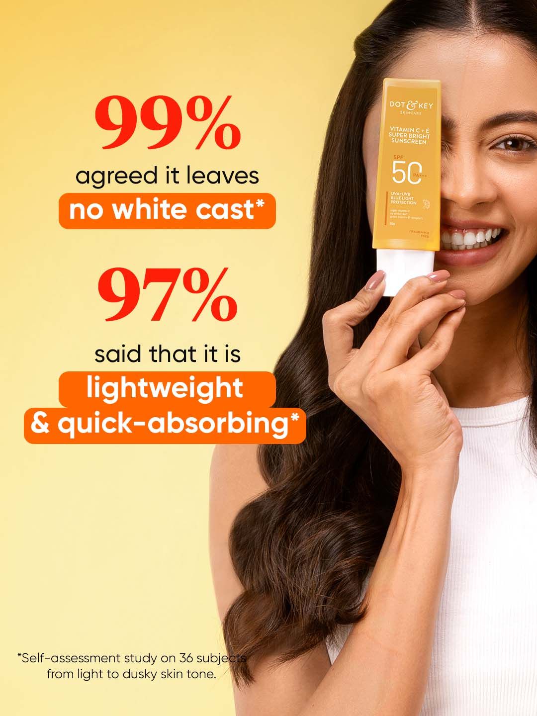 DOT & KEY Vitamin C + E Sunscreen SPF 50 PA+++ For Glowing Skin with No White Cast