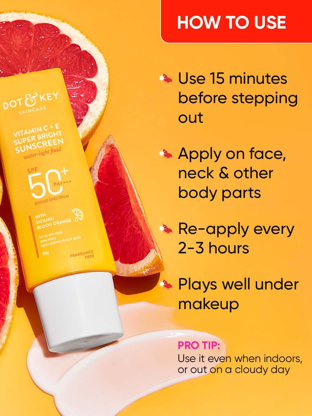 DOT & KEY Vitamin C + E Sunscreen SPF 50 PA+++ For Glowing Skin with No White Cast