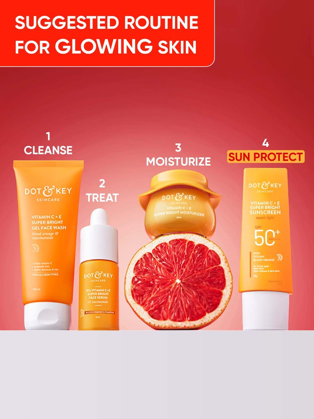 DOT & KEY Vitamin C + E Sunscreen SPF 50 PA+++ For Glowing Skin with No White Cast