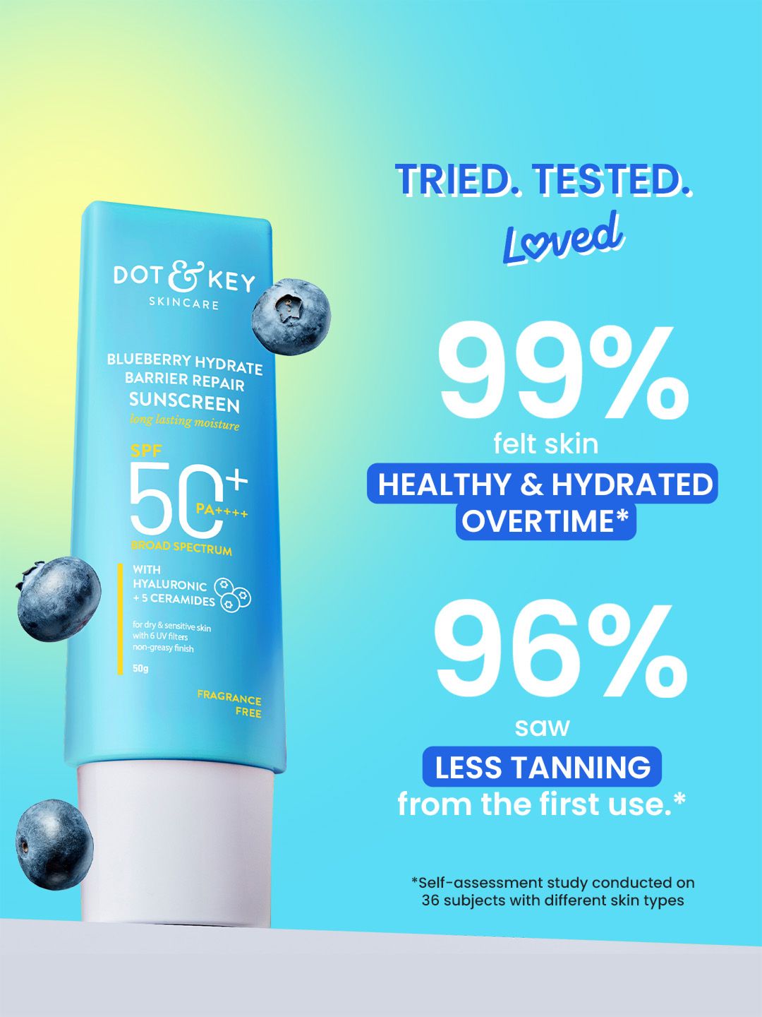 DOT & KEY Blueberry Hydrate Barrier Repair Sunscreen SPF 50+ PA++++