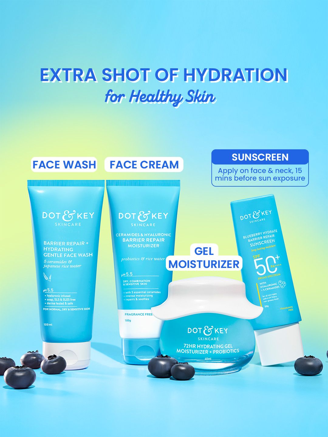 DOT & KEY Blueberry Hydrate Barrier Repair Sunscreen SPF 50+ PA++++
