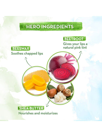 Mamaearth Beetroot Tinted 100% Natural Lip Balm With Beetroot & Beeswax