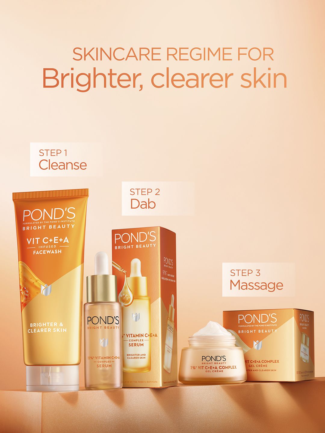Ponds Bright Beauty 1% Vitamin C+E+A Complex Gel Creme For Brighter & Clearer Skin