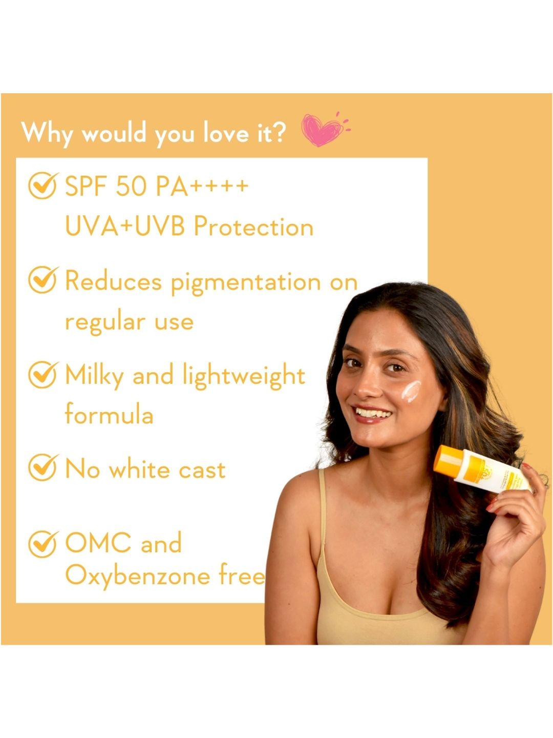 WishCare Vitamin C Pure Glow Milk SPF50 Ultralight Sunscreen with Kojic Acid