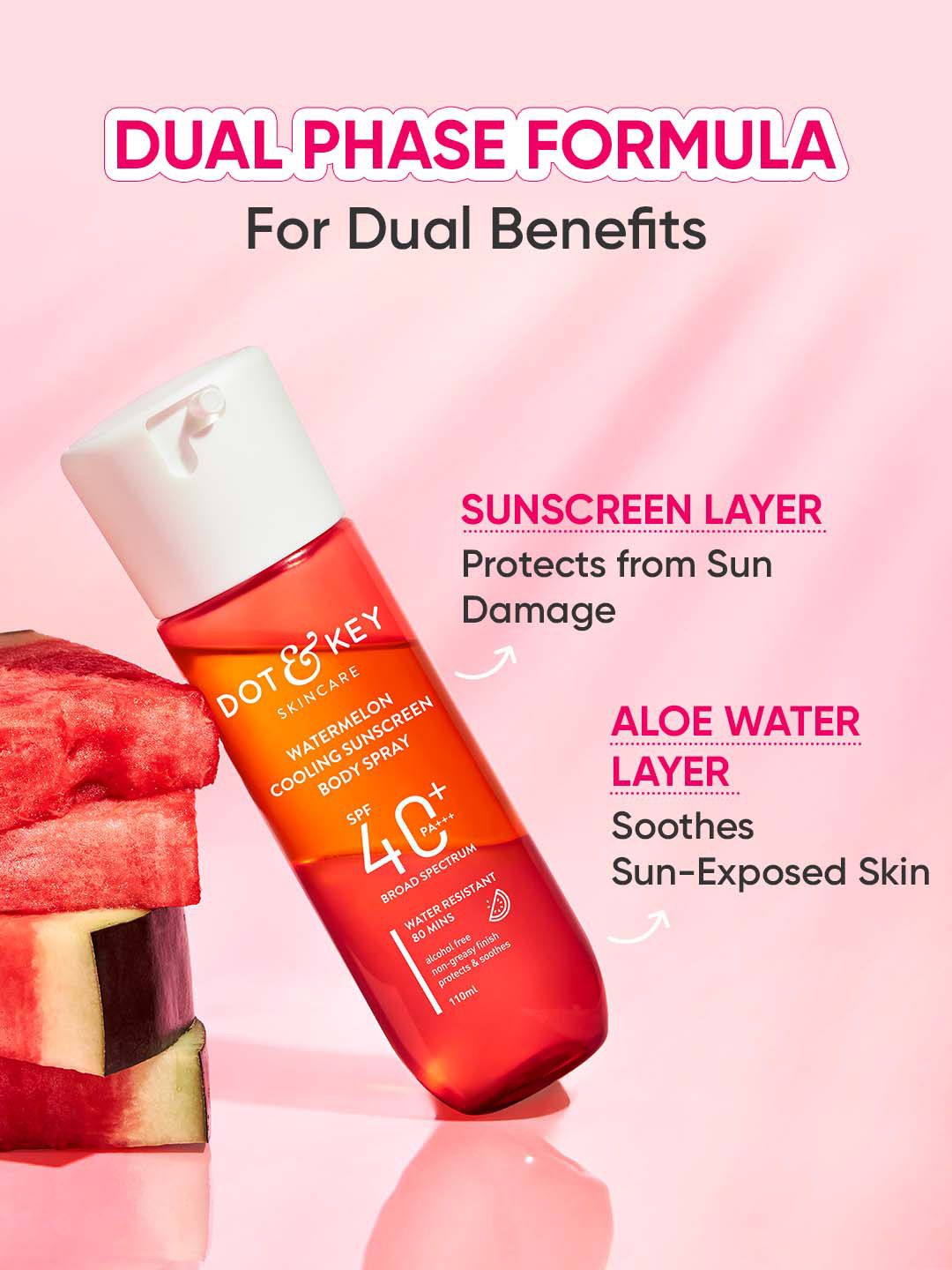DOT & KEY Watermelon Cooling Sunscreen Body Spray SPF 40+ PA+++