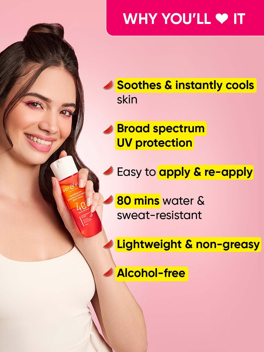 DOT & KEY Watermelon Cooling Sunscreen Body Spray SPF 40+ PA+++