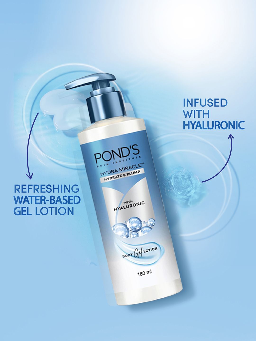 Ponds Hydra Miracle Hydrate & Plump Body Gel Lotion With Hyaluronic Acid