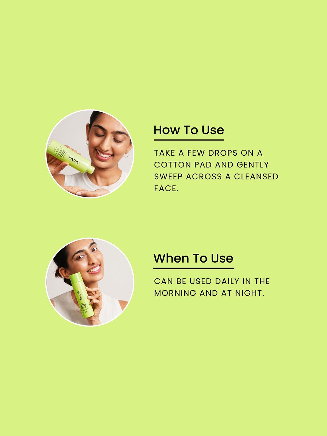 Foxtale Exfoliating Toner with 5% Lactic Acid & Niacinamide for Brighter Skin