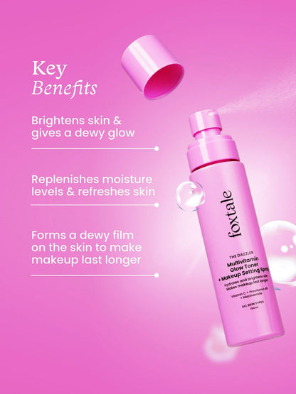 Foxtale Multivitamin Glow Toner & Makeup Spray with VitaminC & Niacinamide