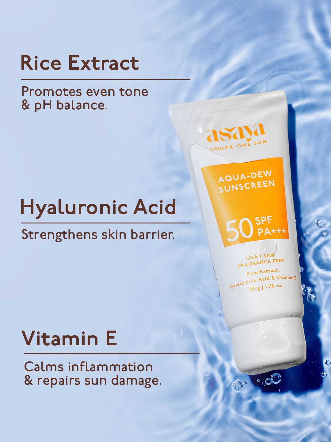 Asaya Under One Sun Aqua Dew Sunscreen With Rice Extract