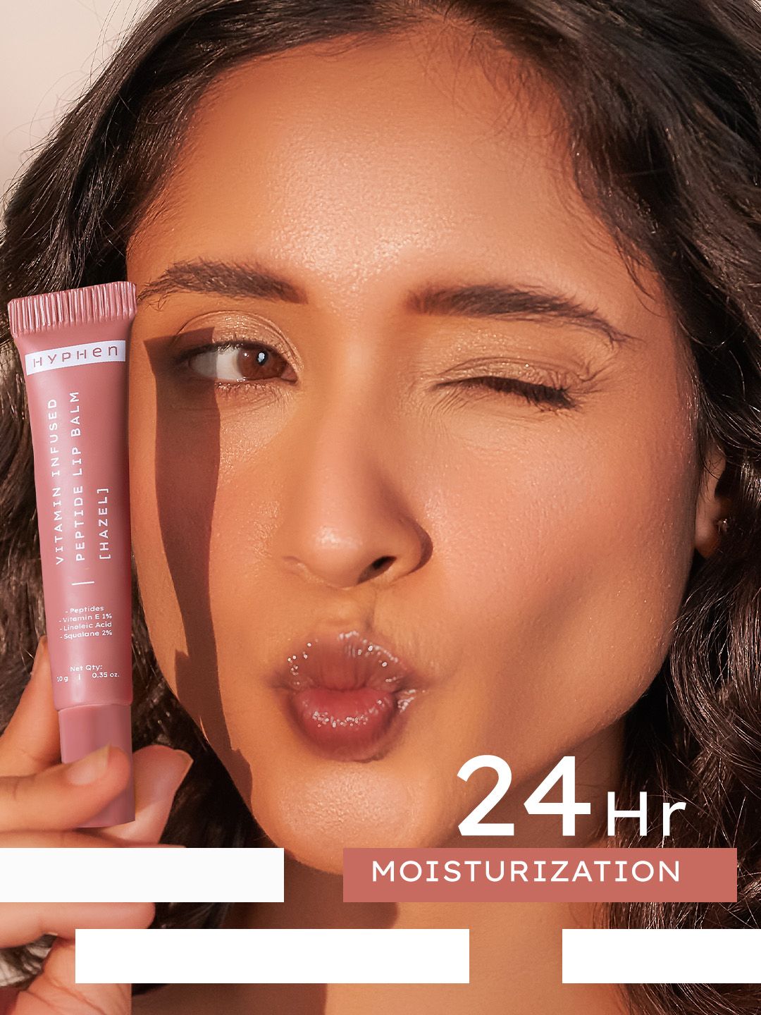 Hyphen Vitamin-Infused Peptide Lip Balm For 24 Hrs Moisturization - Hazel