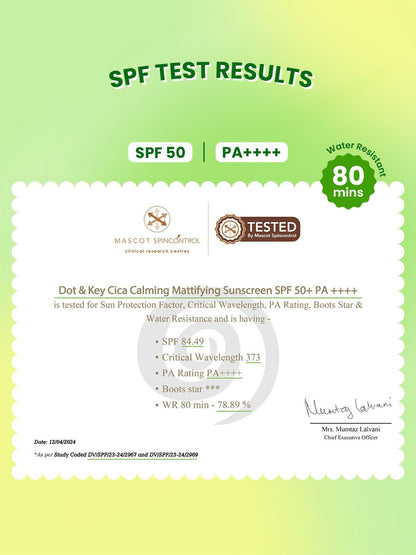 DOT & KEY CICA Calming Matte Sunscreen SPF 50+ PA++++