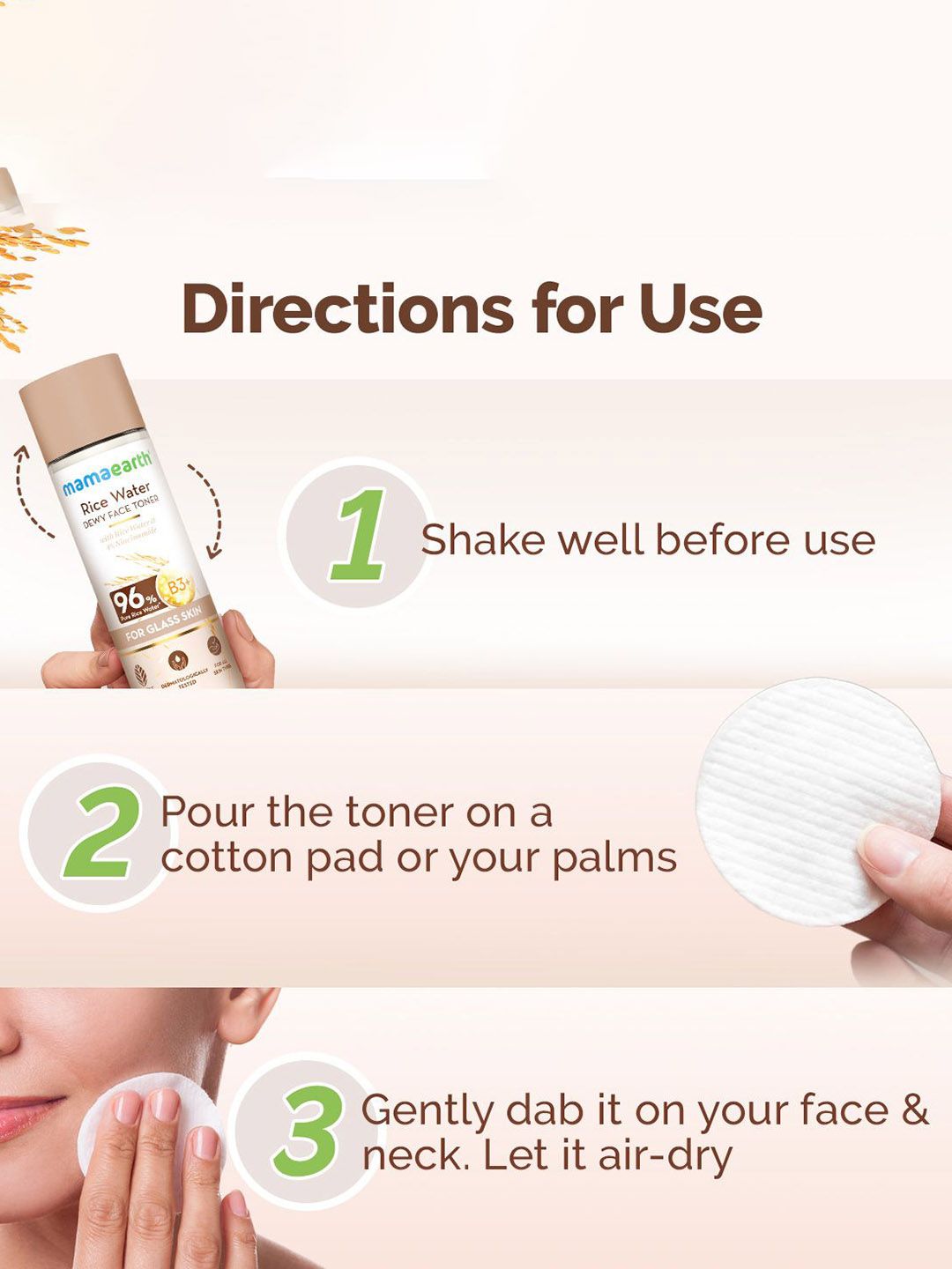 Mamaearth Rice Water Dewy Face Toner With Rice Water 4% Niacinamide For Glass Skin