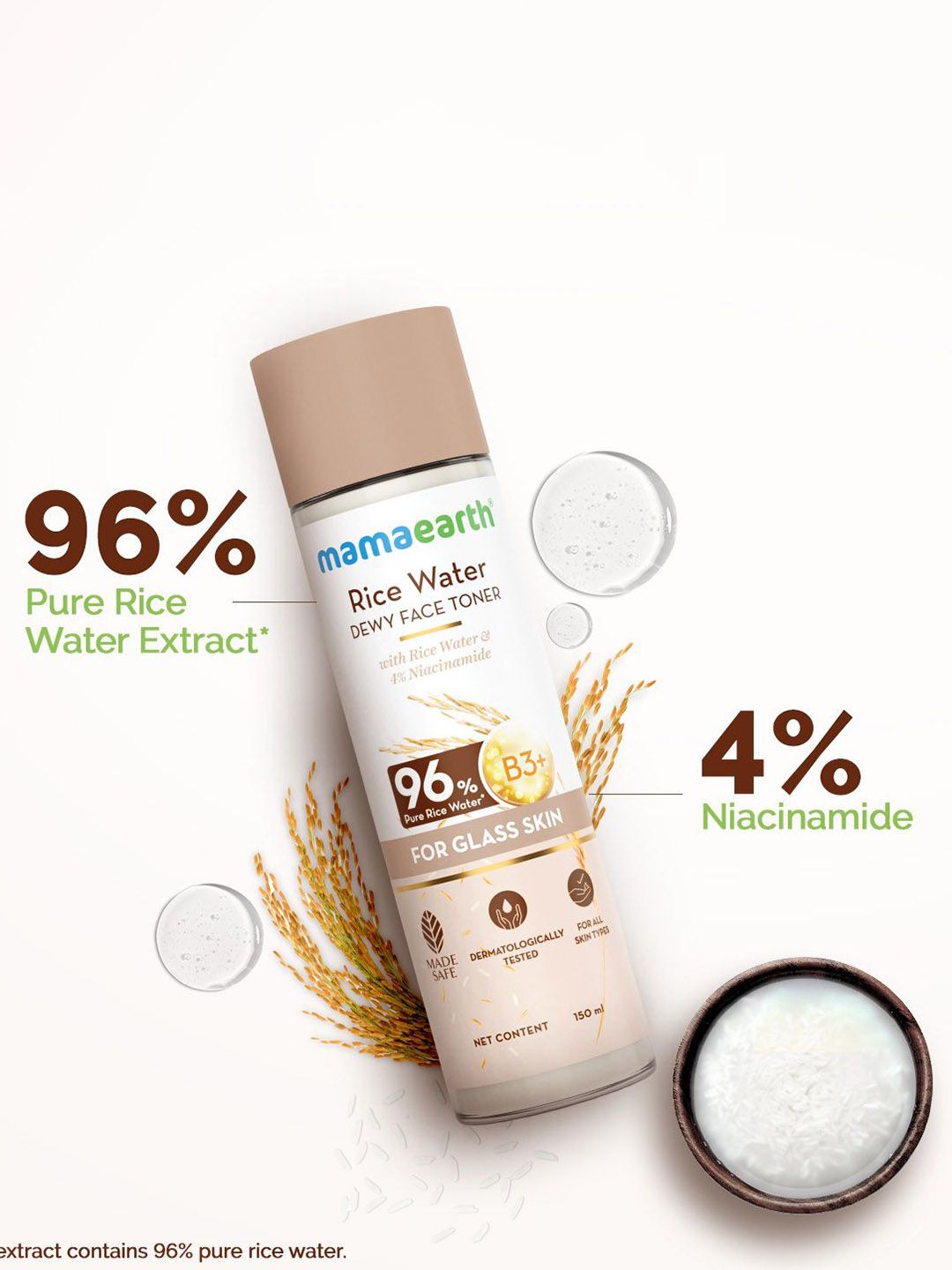 Mamaearth Rice Water Dewy Face Toner With Rice Water 4% Niacinamide For Glass Skin