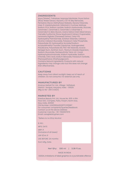 Hyphen Hydrating Ceramide Toner Essence With 5% White Nectar