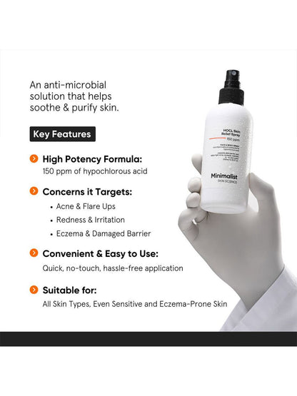 Minimalist HOCl Skin Relief Spray 150ppm