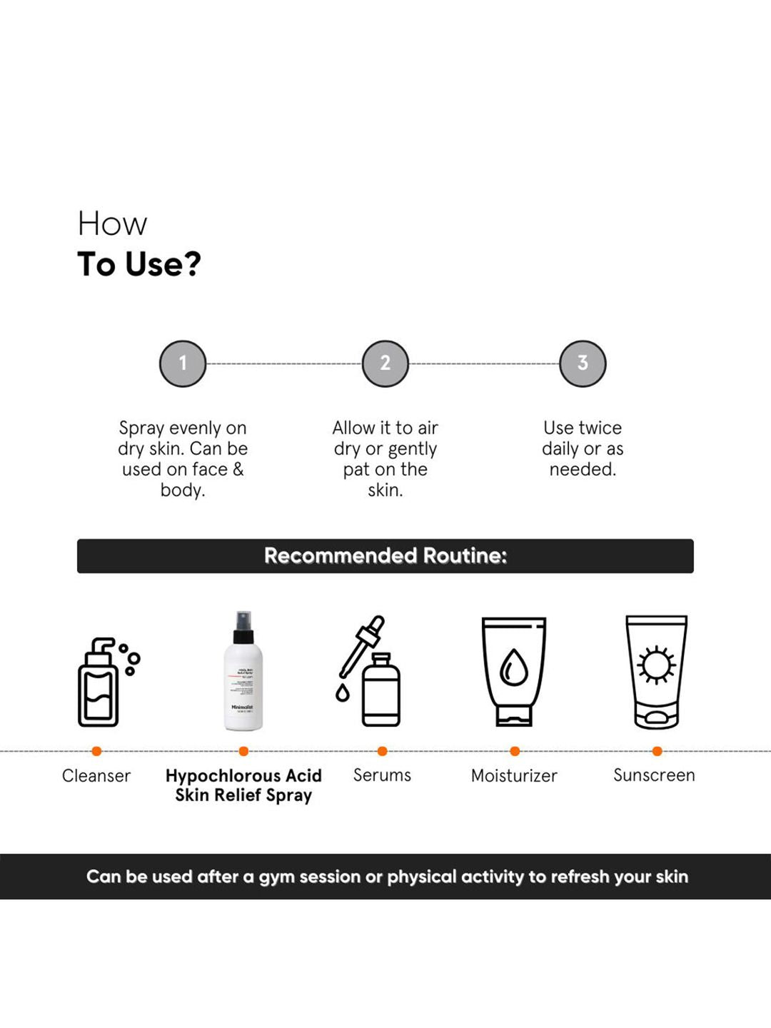 Minimalist HOCl Skin Relief Spray 150ppm