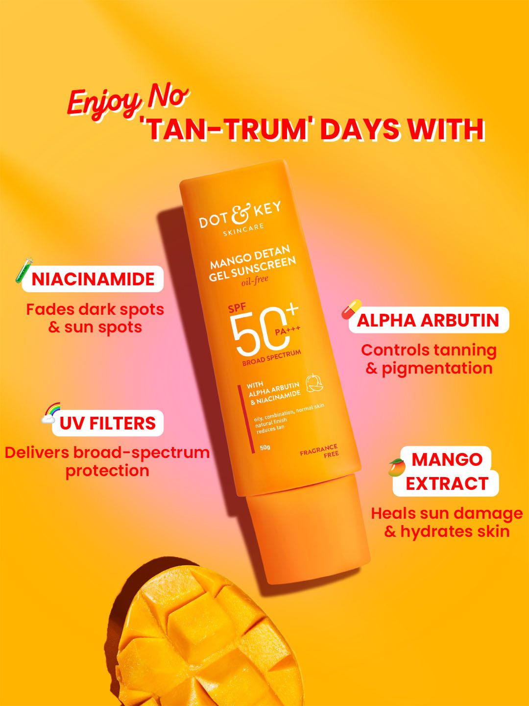 DOT & KEY Mango Detan Gel Sunscreen With SPF 50