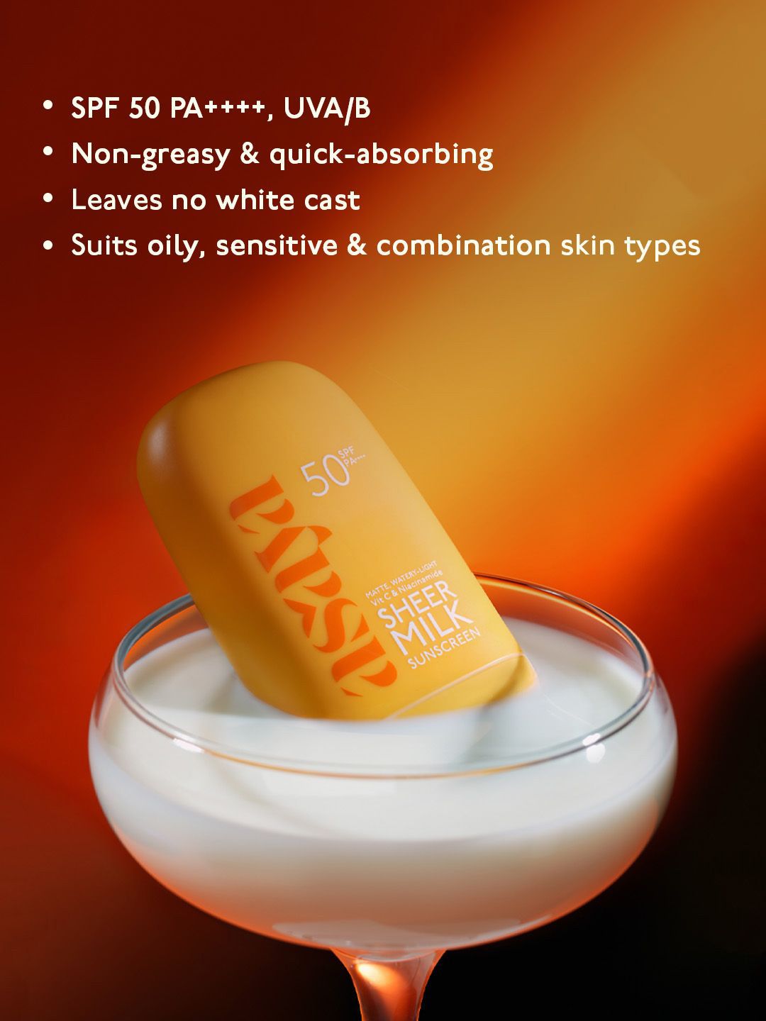 Asaya Sheer Milk Non-Greasy & Quick-Absorbing Sunscreen With SPF 50 PA++++