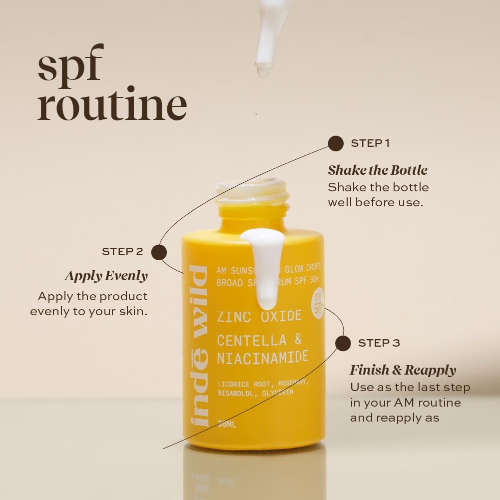 Indē Wild AM Sunscreen Glow Drops SPF 50+ PA++++