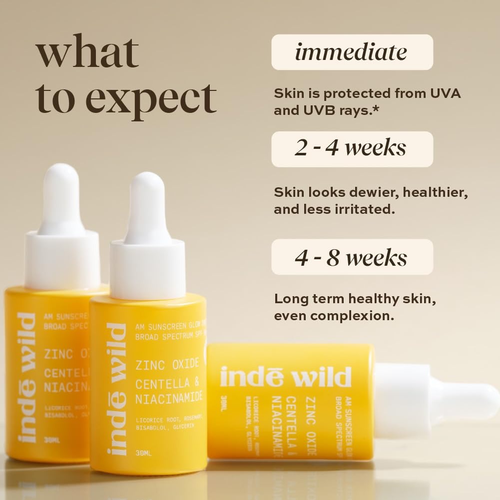 Indē Wild AM Sunscreen Glow Drops SPF 50+ PA++++